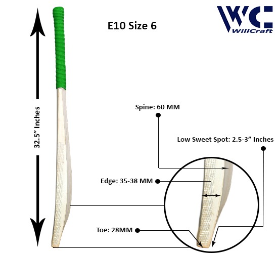 WillCraft E10 English Willow Plain Cricket Bat3